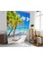 Banyo Perdesi 1X180X200 Tek Kanat Duş Perdesi Halka Hediyeli Duşakabin Perdesi Caribbean 3