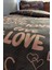 Love Kahve Tek Kişilik Lastikli Çarşaflı 4 Parça Nevresim Takımı 3
