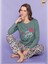 Sıfır Yaka Uzun Kollu Kadın Pijama Takımı 1