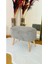 Oval Model Ahşap Ayaklı Teddy Kumaş Dekoratif Puf Bench 1