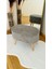 Oval Model Ahşap Ayaklı Teddy Kumaş Dekoratif Puf Bench 2