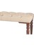 Gazzini Classic Torna Gürgen Ahşap Ayak Chester Model Kapitoneli Krem Puf Bench - Ceviz Ayak 4