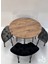 Atlantik Çam Yuvarlak Masalı Bench Takımı Bench & Puf Takımı Yuvarlak Masa Füme-Siyah Bench 1