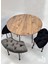 Atlantik Çam Yuvarlak Masalı Bench Takımı Bench & Puf Takımı Yuvarlak Masa Füme-Siyah Bench 3