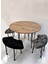 Atlantik Çam Yuvarlak Masalı Bench Takımı Bench & Puf Takımı Yuvarlak Masa Füme-Siyah Bench 5