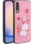 Galaxy A50 Kılıf Parlayan Kabartmalı Ikonik Figürlü Zore Amas Silikon Kapak-Pembe 1
