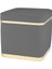 Zengo Gold Twin Line Kare Puf - Gri Kumaş, Dekoratif Makyaj Masası Pufu 2