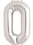Parti Aksesuar 0 Rakam Folyo Balon Gümüş 40 Inç 1