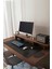 Triwood Ceviz Rengi - 3 Ayaklı Ahşap Bilgisayar Standı, Ekran ve Monitör Yükseltici (107X19 Cm) 2