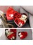 Romantik Sevgililer Günü Hediyesi Mini Boy Zarif Metal Kalp Kutuda Mini Ayıcık ve 3 Yapay Gül (12 Cm) 4
