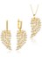 925 Ayar Gümüş Gold Melek Kanadı Kadın Set 1