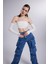 Yüksek Bel Wide Leg Cargo Jean Mavi 5