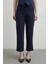 Önü Pensli Skinny Kumaş Pantolon Lacivert 4