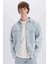 %100 Pamuk Oversize Geniş Kalıp Uzun Kollu Jean Gömlek D8333AX25SP 1