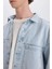 %100 Pamuk Oversize Geniş Kalıp Uzun Kollu Jean Gömlek D8333AX25SP 5