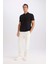 Slim Fit Dar Kesim Kısa Kollu Pamuklu Modal Karışımlı Basic Düz Siyah Polo Tişört M6609AZ25SP 2