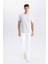 Slim Fit Dar Kesim Bisiklet Yaka Basic Düz Kısa Kollu Tişört M6608AZ25SP 2