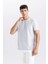 Slim Fit Dar Kesim Bisiklet Yaka Basic Düz Kısa Kollu Tişört M6608AZ25SP 4