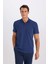 Slim Fit Dar Kesim Polo Yaka Kısa Kollu Pamuklu Modal Karışımlı Basic Düz Tişört M6609AZ25SP 1