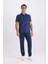 Slim Fit Dar Kesim Polo Yaka Kısa Kollu Pamuklu Modal Karışımlı Basic Düz Tişört M6609AZ25SP 2