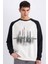 Oversize Geniş Kalıp Bisiklet Yaka Baskılı Sweatshirt D6997AX25SP 1