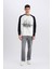 Oversize Geniş Kalıp Bisiklet Yaka Baskılı Sweatshirt D6997AX25SP 2