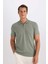 Slim Fit Dar Kesim Polo Yaka Kısa Kollu Pamuklu Modal Karışımlı Basic Düz Tişört M6609AZ25SP 3