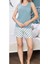 Kadın Mavi Askılı Üst & Şortlu Pijama Takımı Q6U1O1K9KA 2
