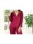 Kadın Bordo Saten Gelin 6'lı Çeyiz Seti Sabahlık & Gecelik & Pijama Şortlu Takım Q8U6O5K0KKA 5