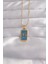 316L Çelik Gold Renk Mavi Mineli El Figür Tarot Kolye - TJ-BKO9040 1