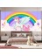 Gökkuşağı Bulutlar Kelebekler Unicorn Çocuk Odası Poster Duvar Kağıdı 3