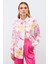 Renkli Desenli Salaş Gömlek - Fuşya 2