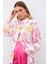 Renkli Desenli Salaş Gömlek - Fuşya 3
