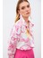 Renkli Desenli Salaş Gömlek - Fuşya 5