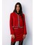 Aksesuar Detaylı Tüvit Ceket - Kırmızı 4