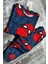 Erkek Çocuk Ağ ve Örümcek Adam Kafa Baskılı Lacivert Pijama Takımı 5