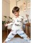 Erkek Çocuk Üzerinde Helikopter ve Araba Digital Baskılı Krem Pijama Takımı 1