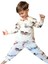 Erkek Çocuk Üzerinde Helikopter ve Araba Digital Baskılı Krem Pijama Takımı 5
