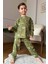 Erkek Çocuk Üzerinde Fil ve Papağan Digital Baskılı Yeşil Pijama Takımı 1