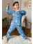 Erkek Çocuk Robot ve Creeper Baskılı Mavi Pijama Takımı 1