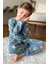 Erkek Çocuk Robot ve Creeper Baskılı Mavi Pijama Takımı 2