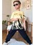 Erkek Çocuk More Than Yazı ve Eskitme Yazı Baskı Detaylı T-Shirt Sarı Eşofman Takım 2