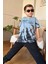 Erkek Çocuk More Than Yazı ve Eskitme Yazı Baskı Detaylı T-Shirt Mavi Eşofman Takım 2