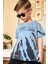 Erkek Çocuk More Than Yazı ve Eskitme Yazı Baskı Detaylı T-Shirt Mavi Eşofman Takım 4