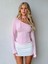 Naıva Asimetrik Pembe Bluz 1