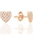 Gümüş Rose Zirkon Taşlı Kalp Küpe SGTL12709ROSE 1