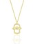 Gümüş Altın Yaldızlı Zirkon Taşlı Koruyucu Hamsa El Kolye SGTL12670GOLD 1