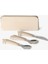 Çantalı Silikon Saplı Paslanmaz Çelik Çatal Bıçak ve Kaşık Takımı - Beige 1286395 1