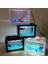 Kırmızı Stil Mavi Işık Rengi 1l USB LED Masaüstü Mini Akvaryum Balık Tankı Lambası Betta Balık Kavgası Silindir Dekorasyon Küçük Yaratıcı Balık Tankı Blokları Yığılmış (Yurt Dışından) 2