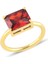Garnet Zirconia Taşlı Baget Kesim Tektaş Yüzük 1